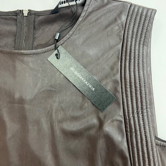 BCBGMAXAZRIA Women's Faux Leather Tank with Relaxed Fit NWT - Picture 2 of 7